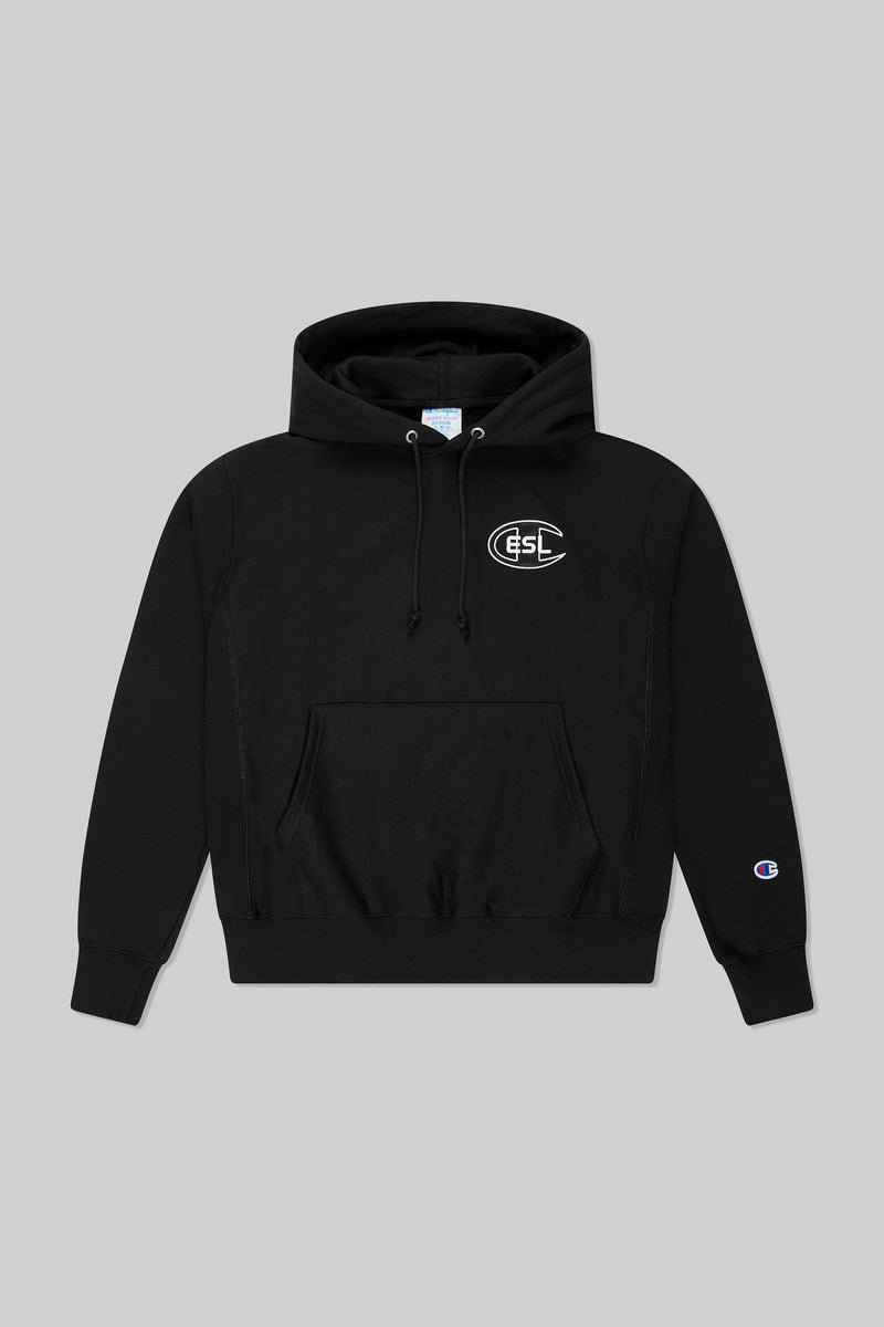ESL x Champion Graphic Pullover Hoodie Schwarz