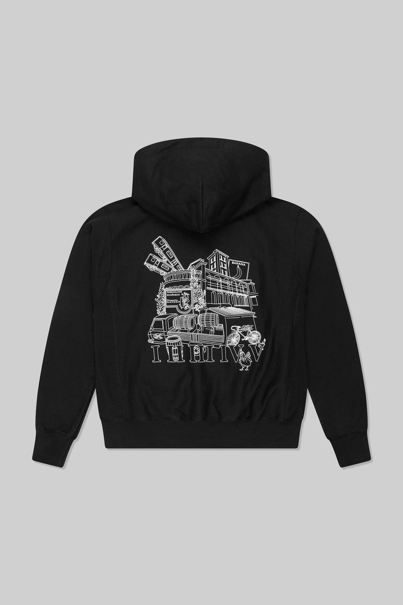 ESL x Champion Graphic Pullover Hoodie Schwarz