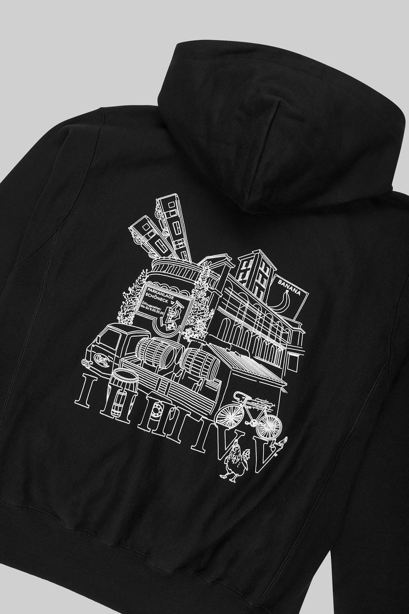 ESL x Champion Graphic Pullover Hoodie Schwarz