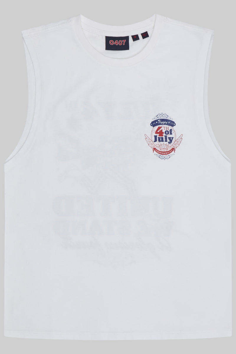 4th July Sleeveless T-Shirt White