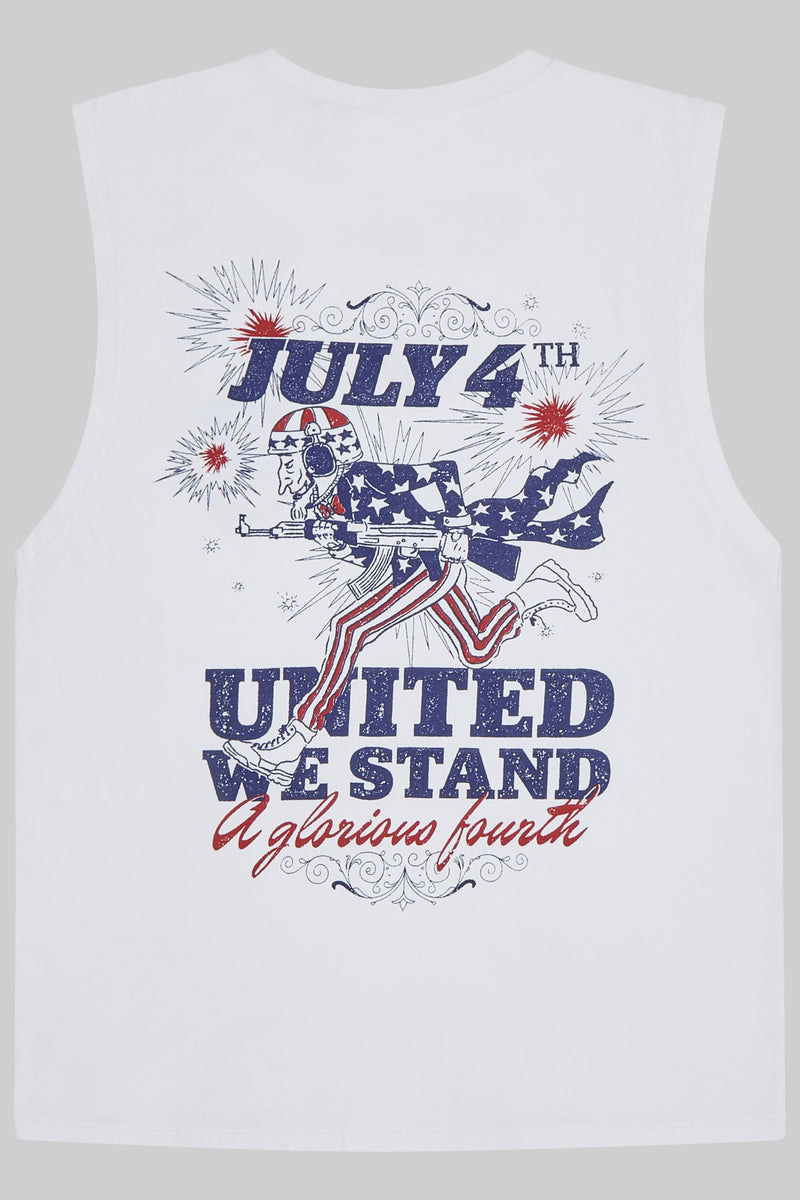 4th July Sleeveless T-Shirt White
