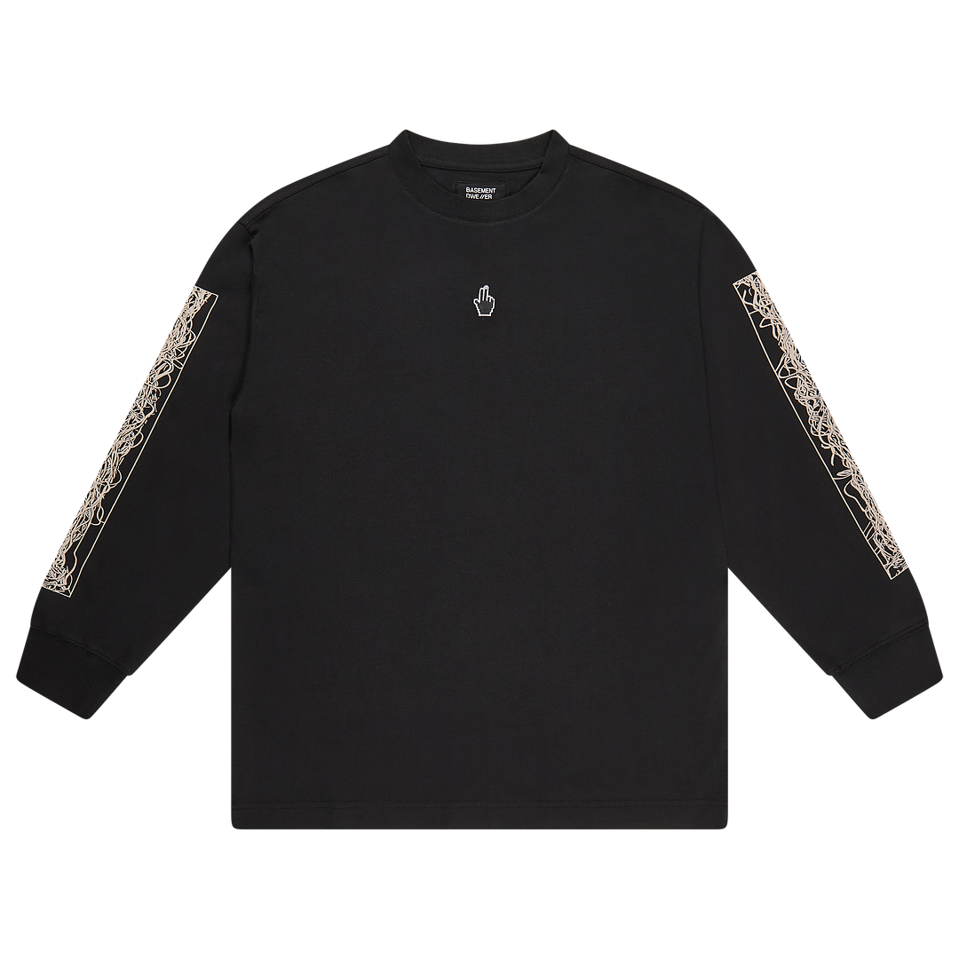 BASEMENT DWE//ER Cable Long Sleeve T-Shirt Black – ESL Shop