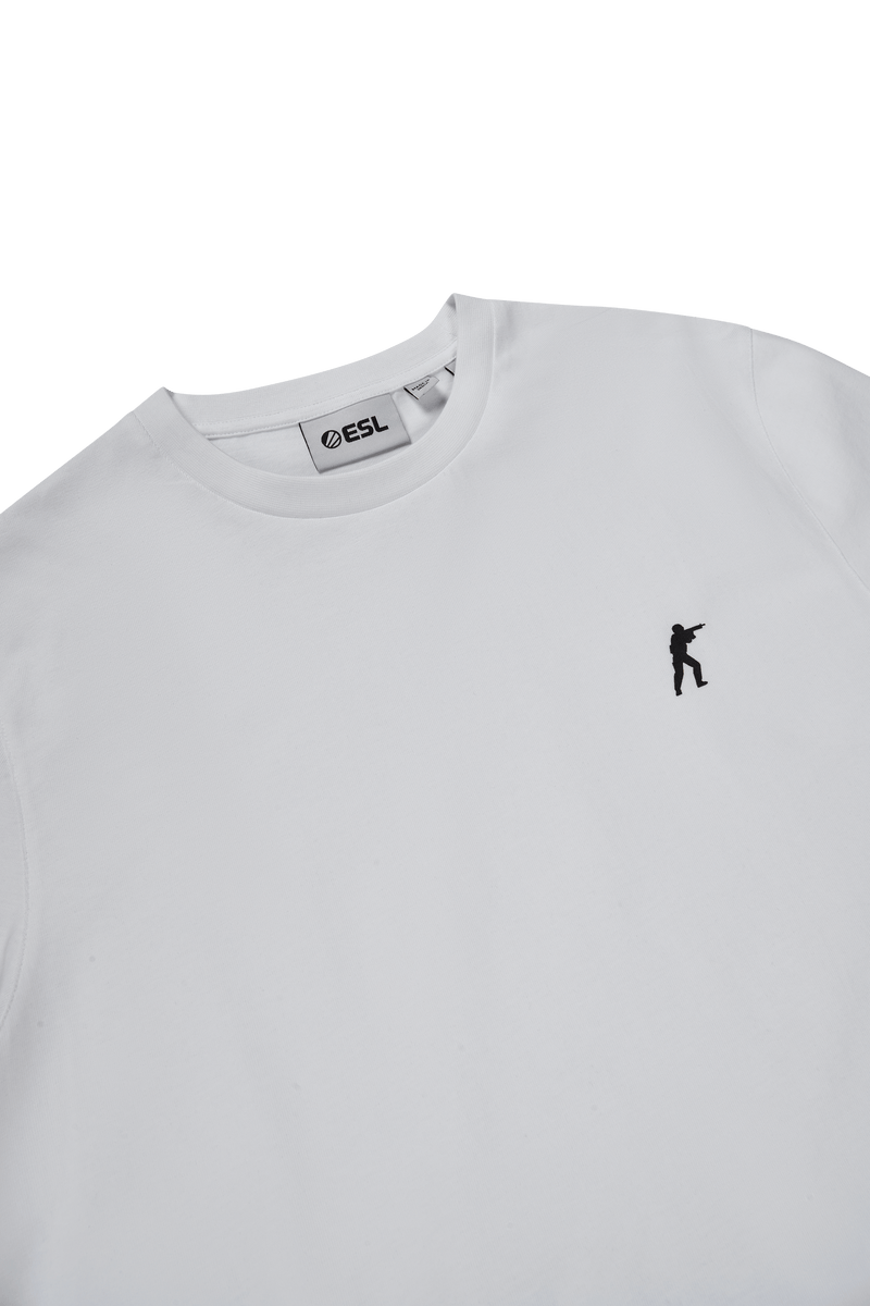 Weißes Kurzarm-T-Shirt mit CS-Logo