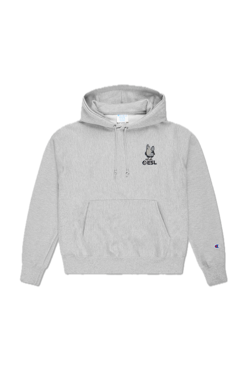 ESL x Champion Patch Pullover Hoodie Oxford Grey