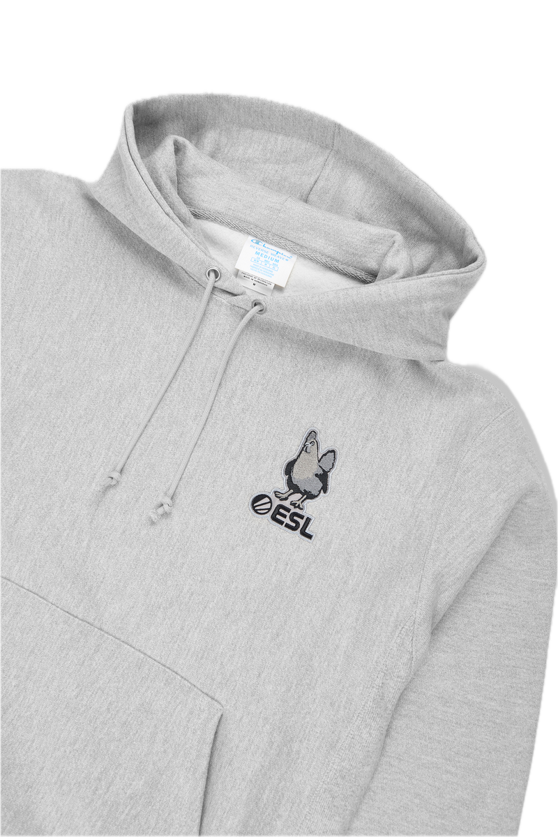 ESL x Champion Patch Pullover Hoodie Oxford Grey