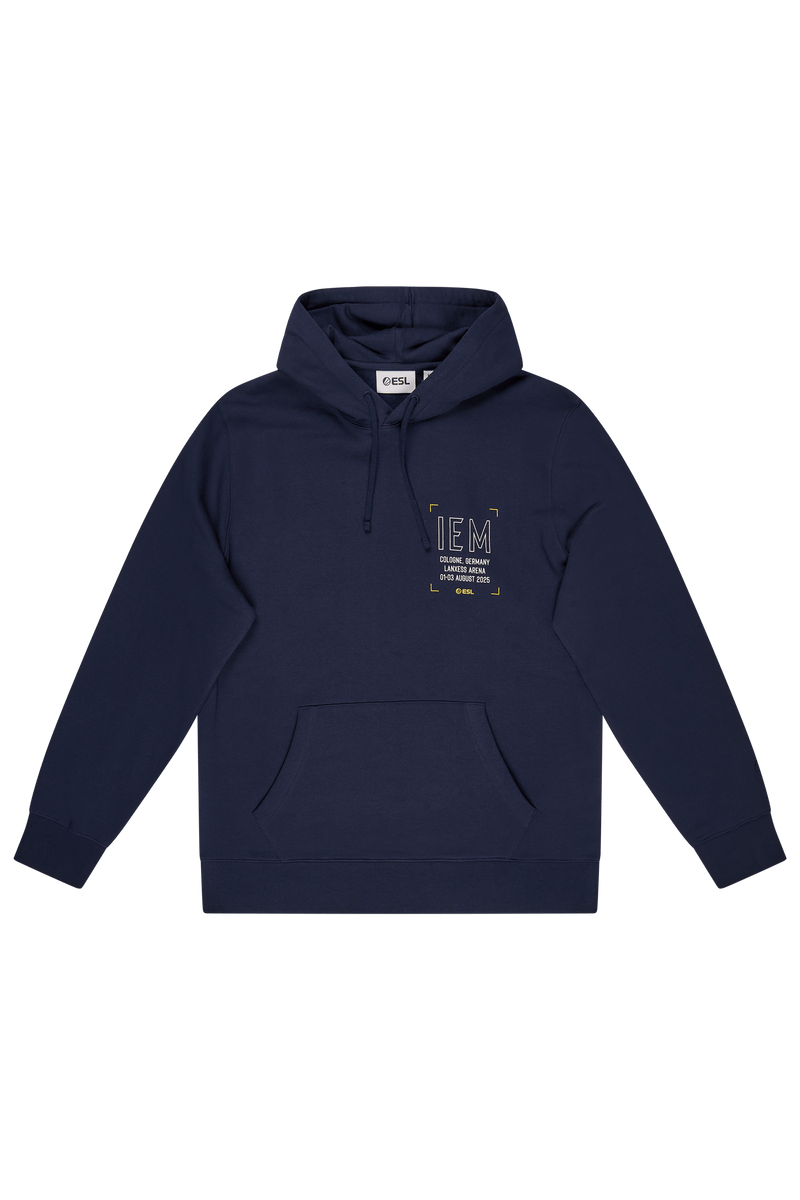 IEM Cologne 2025 Shop Exklusiver Pullover-Hoodie Marineblau