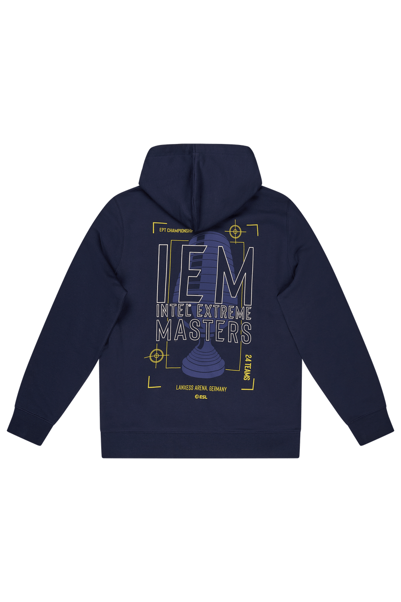 IEM Cologne 2025 Shop Exklusiver Pullover-Hoodie Marineblau
