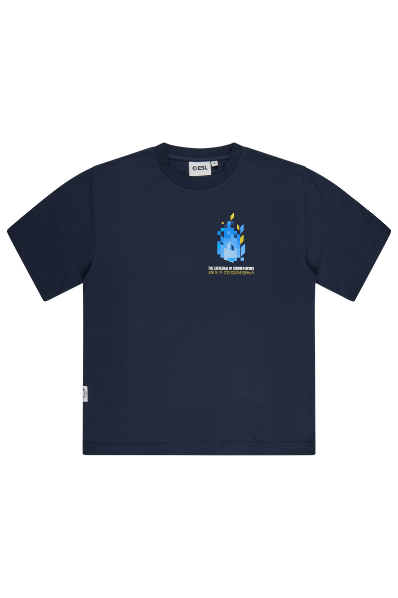 IEM Cologne 2026 Geometric Short Sleeve T-Shirt Navy Blue