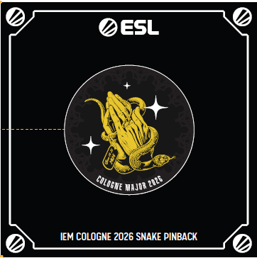 IEM Cologne 2026 Snake Pinback Button Black