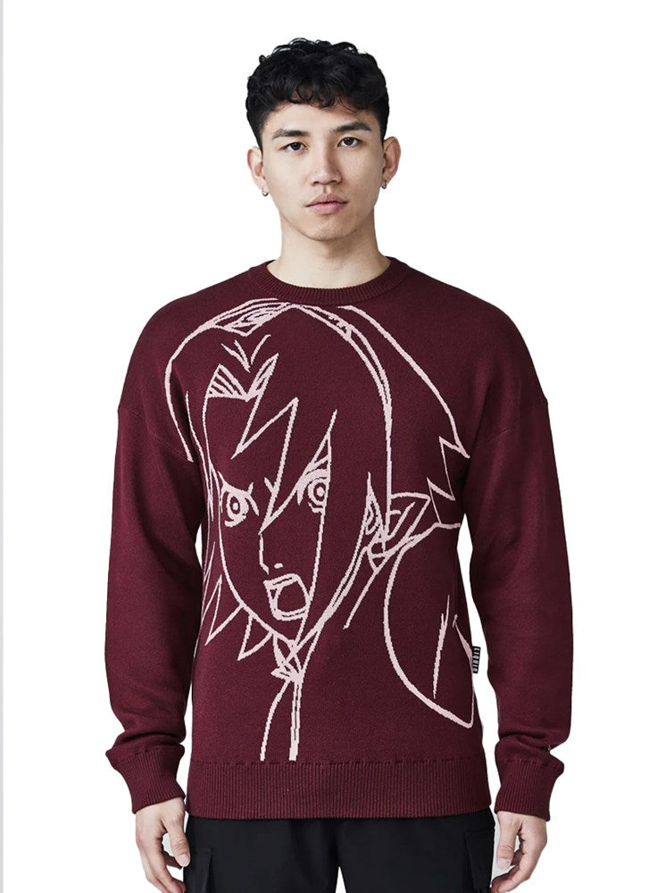 Team Liquid Naruto Sakura Distressed Sweatshirt Burgundy