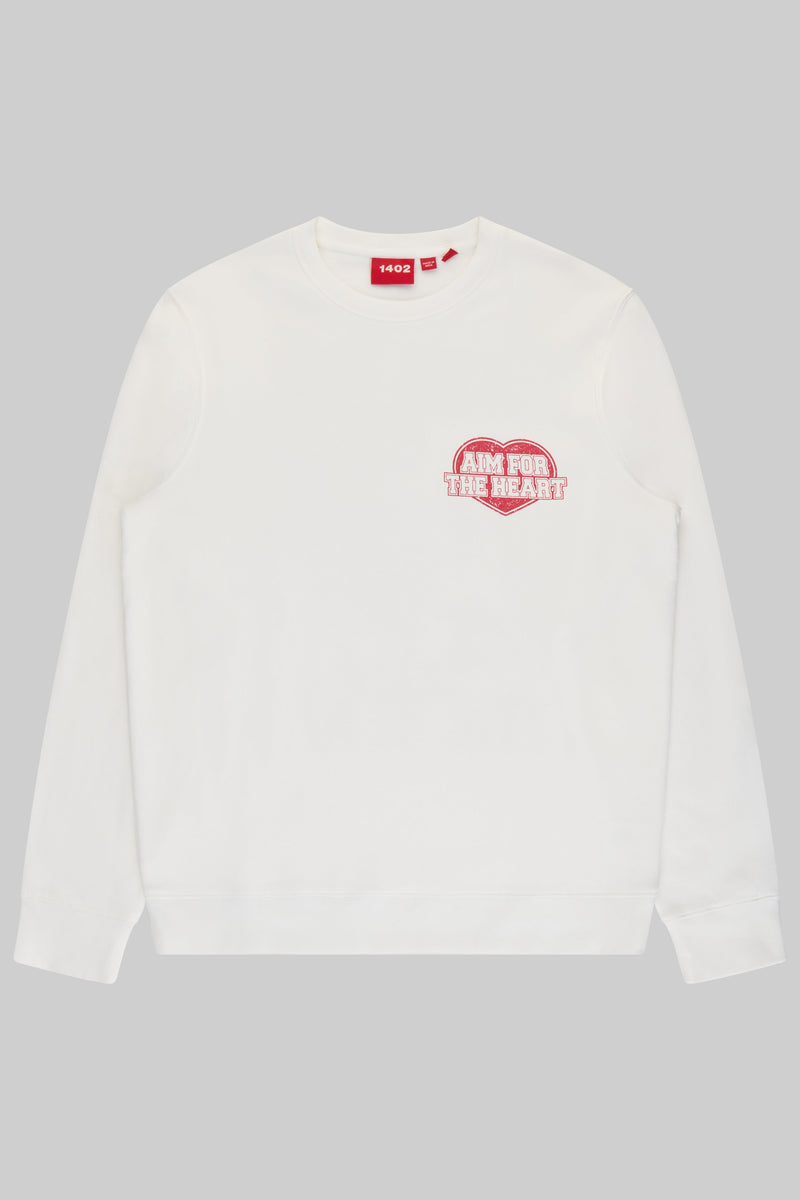 Weißer Valentinstag-Sweatshirt