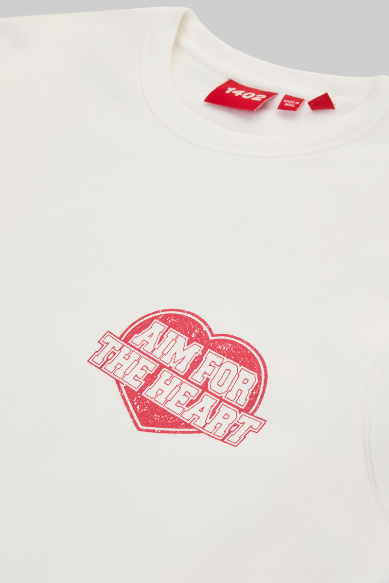 Weißer Valentinstag-Sweatshirt