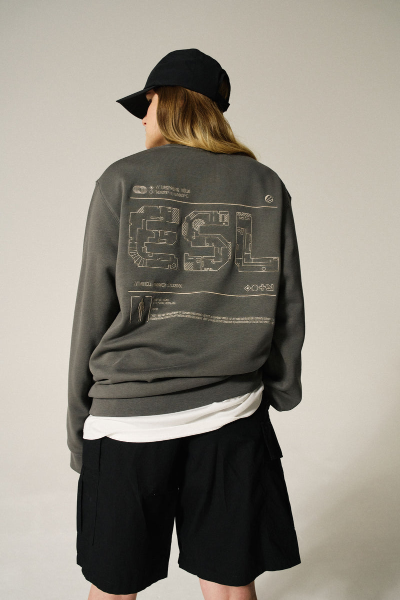 ESL Unsung Heroes Map Sweatshirt Pewter