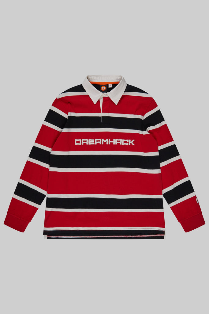 DreamHack Pixel Grind Stripe Rugby Shirt Red – ESL Shop