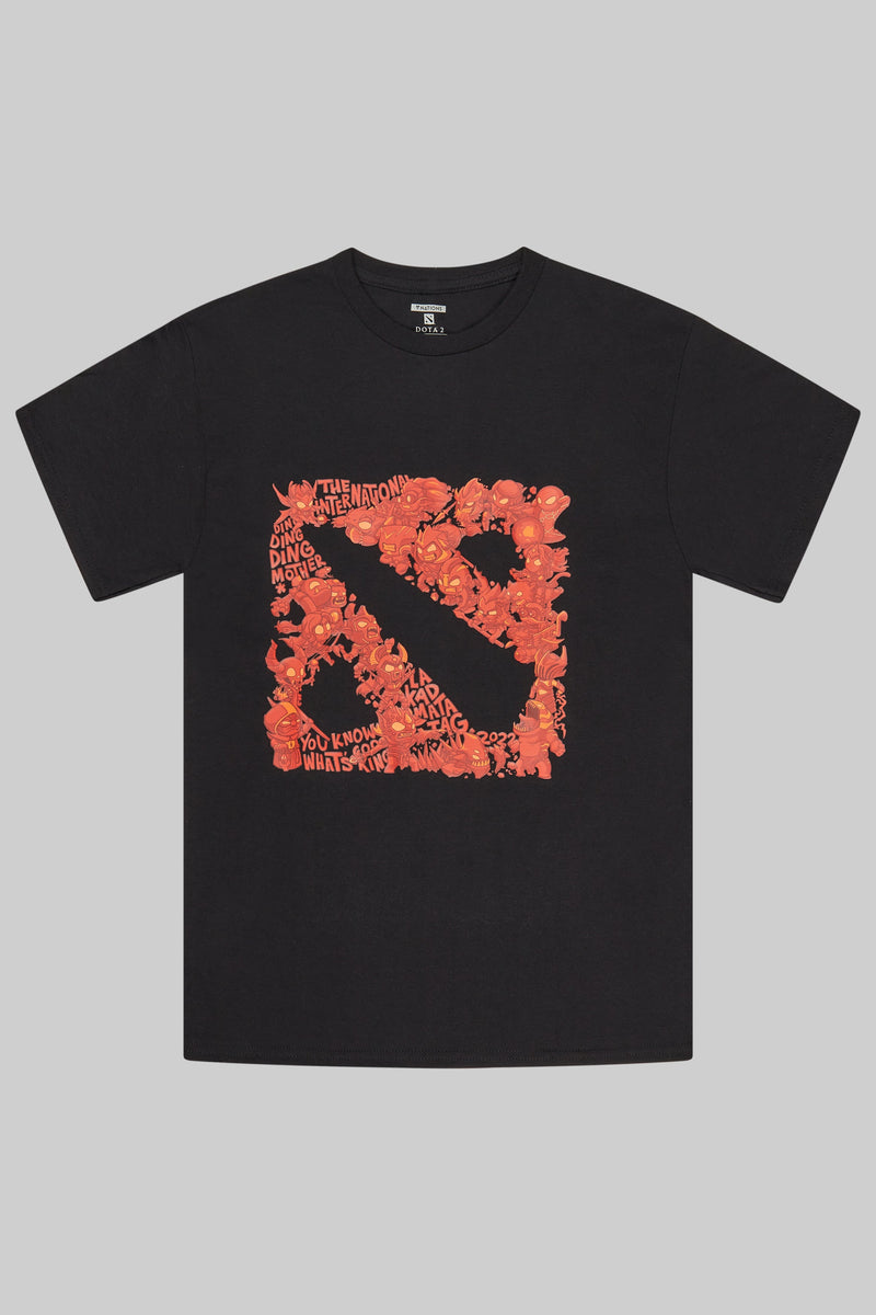 Dota2 Group Short Sleeve T-Shirt Black