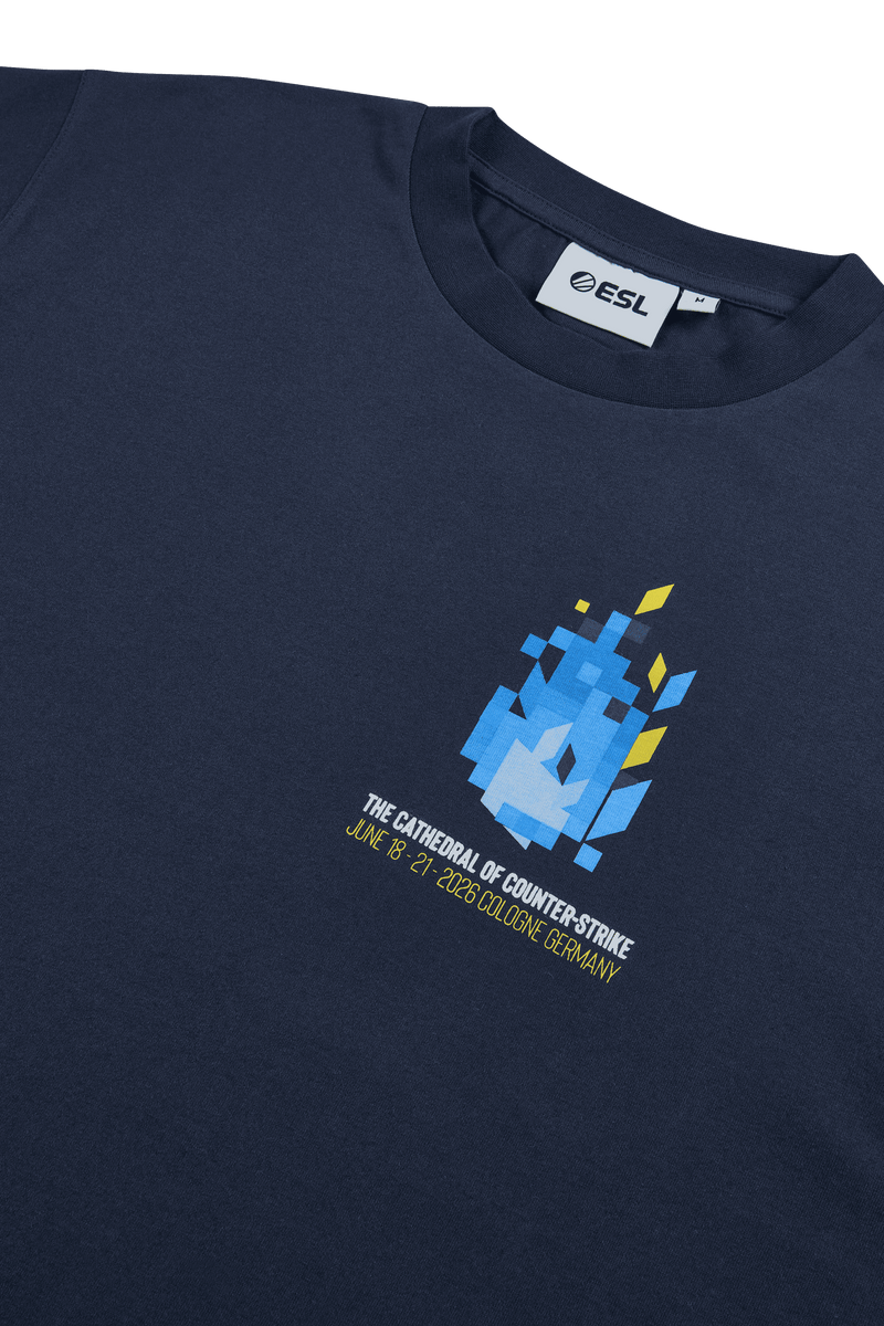 IEM Cologne 2026 Geometric Short Sleeve T-Shirt Navy Blue