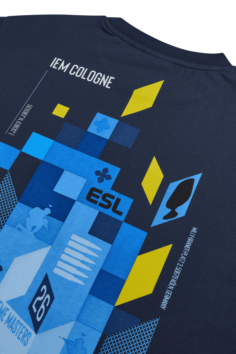 IEM Cologne 2026 Geometric Short Sleeve T-Shirt Navy Blue