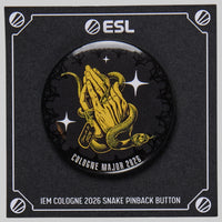 IEM Cologne 2026 Snake Pinback Button Black