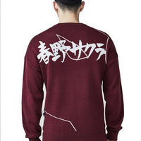 Team Liquid Naruto Sakura Distressed Sweatshirt Burgundy