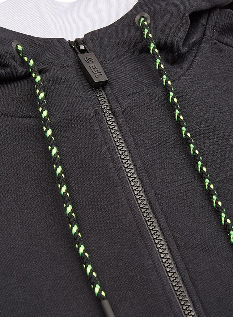 ESL Premium Sleeve Print Zip Hoodie Black